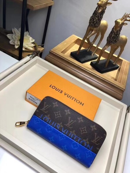 Louis Vuitton Outlet Split Monogram Canvas Zippy Wallet M60017E blue