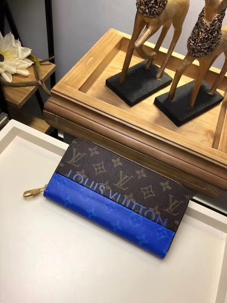 Louis Vuitton Outlet Split Monogram Canvas Zippy Wallet M60017E blue