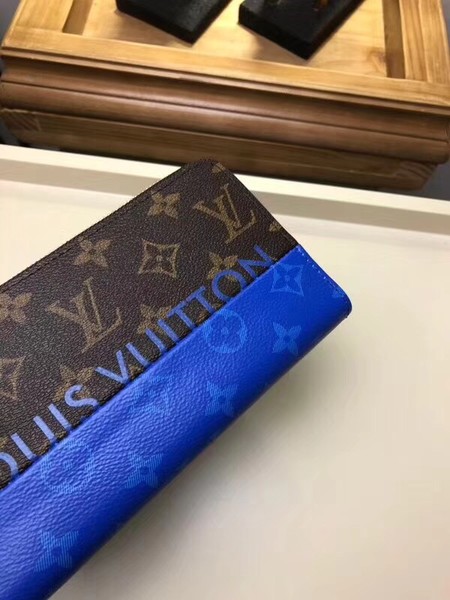 Louis Vuitton Outlet Split Monogram Canvas Zippy Wallet M60017E blue