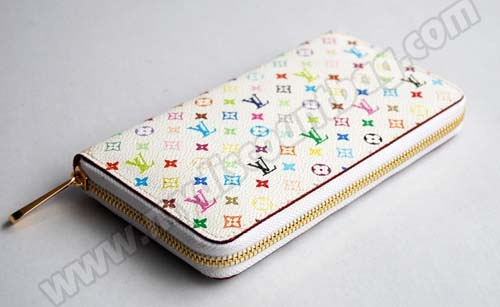 Louis Vuitton Outlet handbag monogram multicolore zippy wallet m60049 (white)