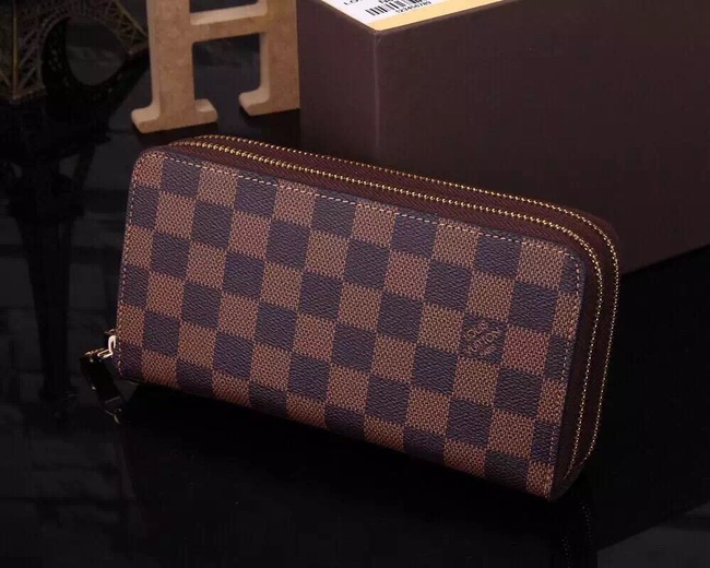 Louis Vuitton Outlet Damier Ebene Canvas Wallet M61723 Coffee