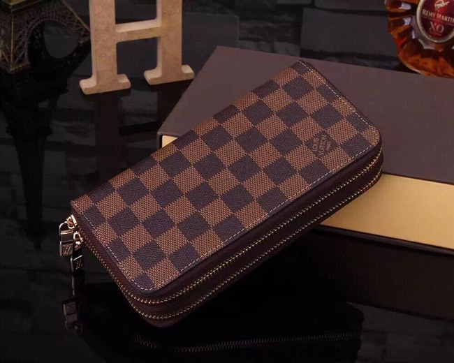 Louis Vuitton Outlet Damier Ebene Canvas Wallet M61723 Coffee