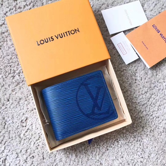 Louis Vuitton Outlet EPI leather Wallet 63514 blue