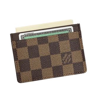 Louis Vuitton Outlet Damier Ebene Canvas Simple Card Holder N61722