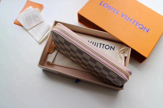 Louis Vuitton Outlet Damier Azur Zippy Wallet 63503 pink