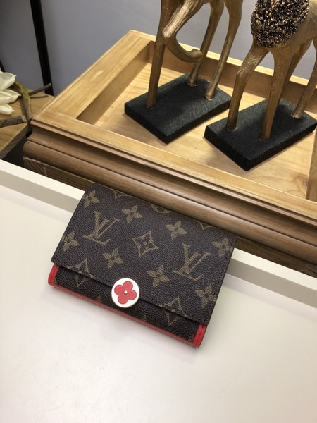 Louis Vuitton Outlet monogram canvas flore wallet 64587 red