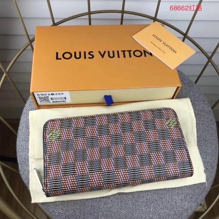 Louis Vuitton Outlet M68621 Zippy Wallet Damier Canvas Pop Pink