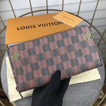 Louis Vuitton Outlet M68621 Zippy Wallet Damier Canvas Pop Pink