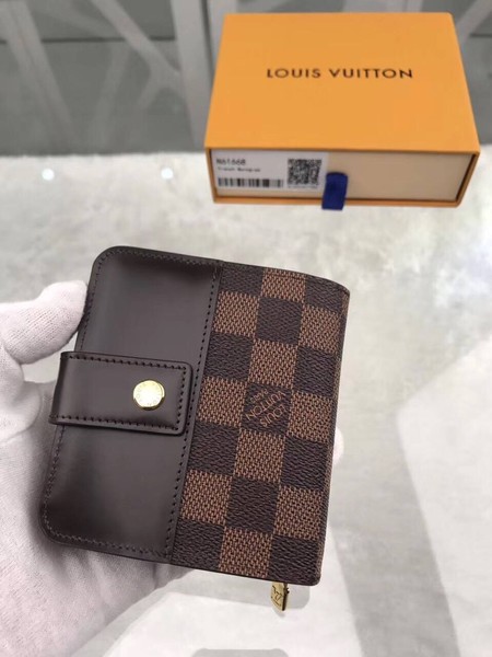 Louis Vuitton Outlet original M61667 Damier Canvas Zipped Compact Wallet