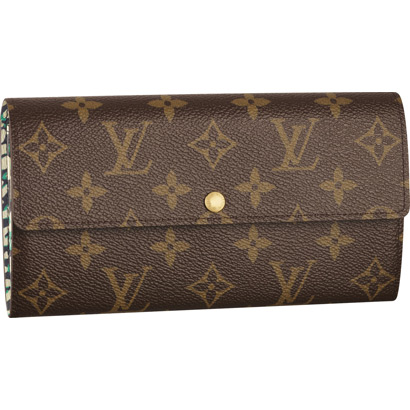 Louis Vuitton Outlet M60104 Monogram Canvas Sarah Wallet Leopard Bleu Infini