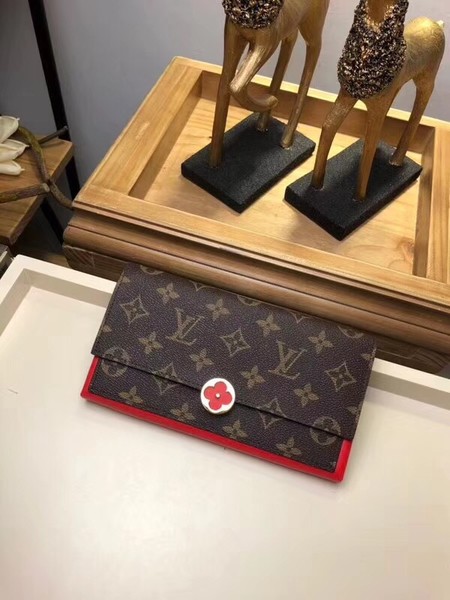 Louis Vuitton Outlet monogram canvas flore wallet 64586 red