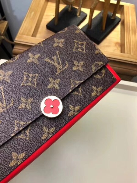 Louis Vuitton Outlet monogram canvas flore wallet 64586 red