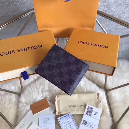 Louis Vuitton Outlet Damier Graphite Canvas Original leather Wallet M60895