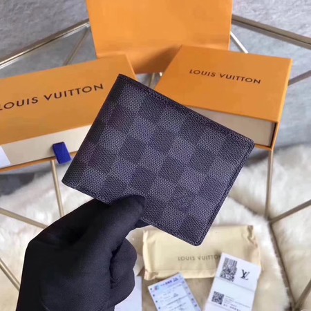 Louis Vuitton Outlet Damier Graphite Canvas Original leather Wallet M60895