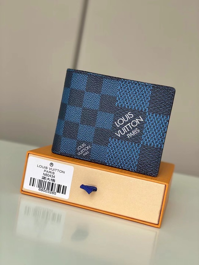 Louis Vuitton Outlet Monogram Canvas Wallet N60434 blue