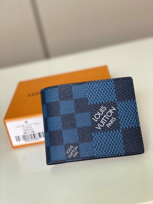 Louis Vuitton Outlet Monogram Canvas Wallet N60434 blue