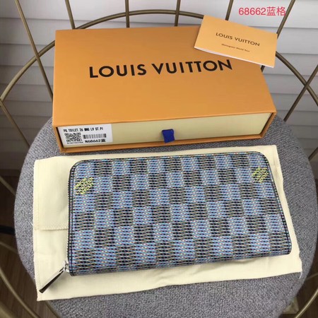 Louis Vuitton Outlet M68621 Zippy Wallet Damier Canvas Pop Blue