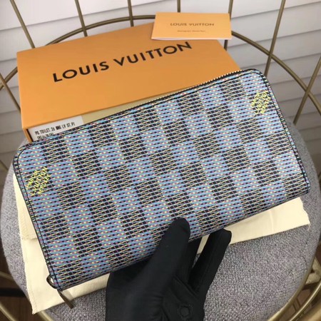 Louis Vuitton Outlet M68621 Zippy Wallet Damier Canvas Pop Blue