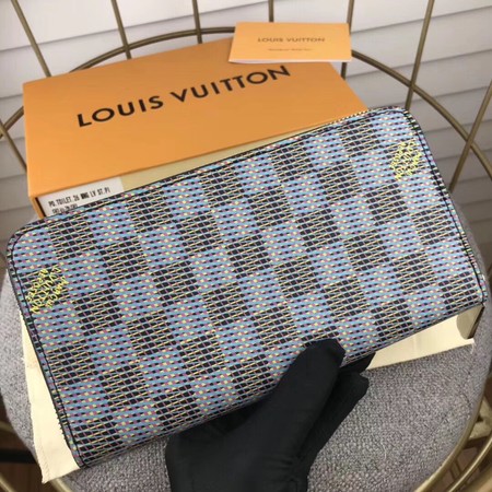 Louis Vuitton Outlet M68621 Zippy Wallet Damier Canvas Pop Blue