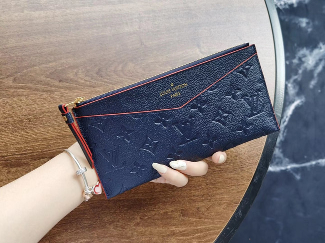 Louis Vuitton Outlet Original Monogram Empreinte Wallet M68712 Navy Blue