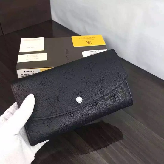 Louis Vuitton Outlet Mahina Leather Wallet 60144 Black