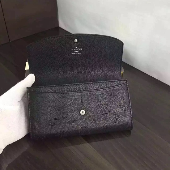 Louis Vuitton Outlet Mahina Leather Wallet 60144 Black