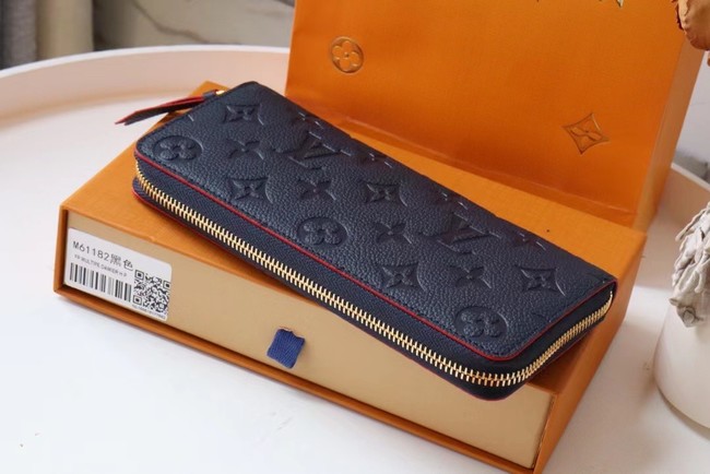 Louis Vuitton Outlet Original Monogram Empreinte Wallet M60171 Navy Blue