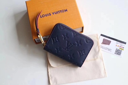 Louis Vuitton Outlet original Monogram Empreinte coin purse Ariane 60574 dark blue