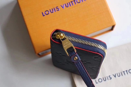 Louis Vuitton Outlet original Monogram Empreinte coin purse Ariane 60574 dark blue