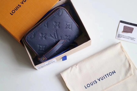 Louis Vuitton Outlet original Monogram Empreinte coin purse Ariane 60574 dark blue