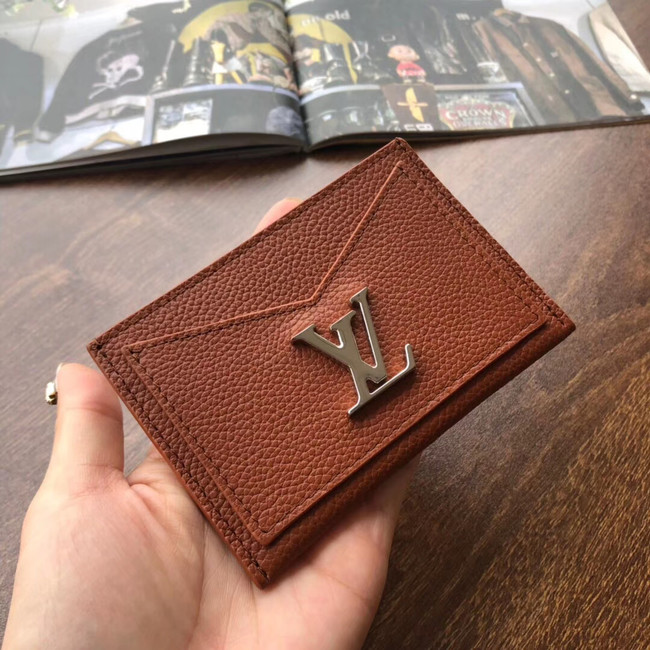 Louis Vuitton Outlet original LOCKME CARD HOLDER M68555 brown