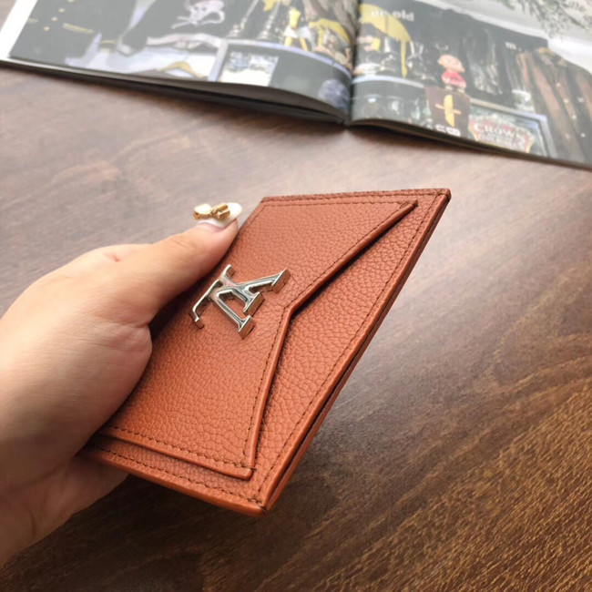 Louis Vuitton Outlet original LOCKME CARD HOLDER M68555 brown