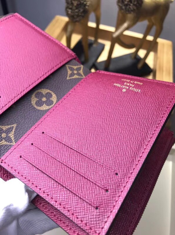 Louis Vuitton Outlet Original Monogram Canvas ARIANE WALLET M62036 fuchsia