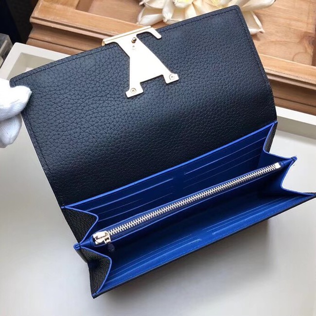 Louis Vuitton Outlet original CAPUCINES WALLET M63211 blue