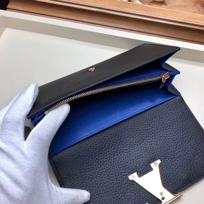 Louis Vuitton Outlet original CAPUCINES WALLET M63211 blue