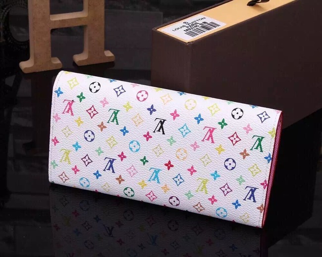 Louis Vuitton Outlet Monogram Multicolore Sarah Wallet 93745 White