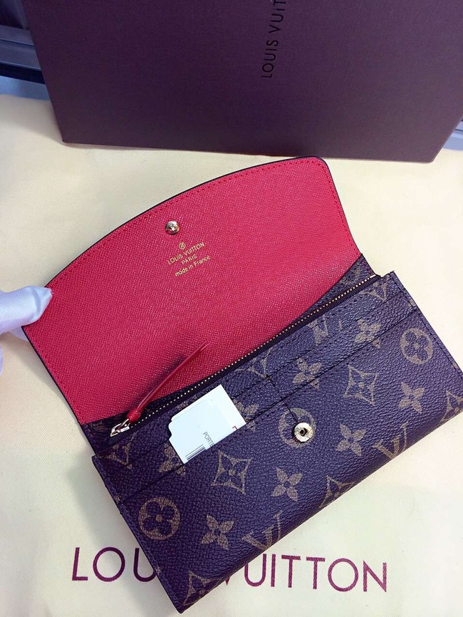 Louis Vuitton Outlet Monogram Canvas Wallet 60136 Red