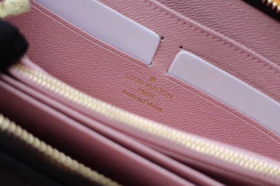 Louis Vuitton Outlet Damier Ebene Canvas Zippy Wallet 63503 pink