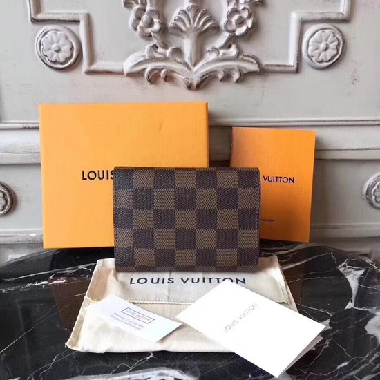 Louis Vuitton Outlet Damier Ebene Canvas VICTORINE WALLET N61700 pink