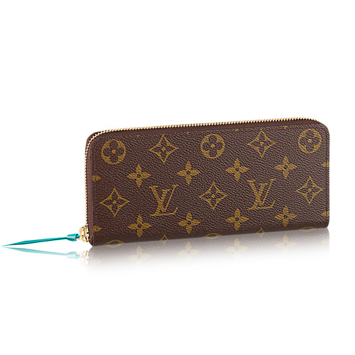 Louis Vuitton Outlet Monogram Canvas Clemence Wallet M60858 Turquoise