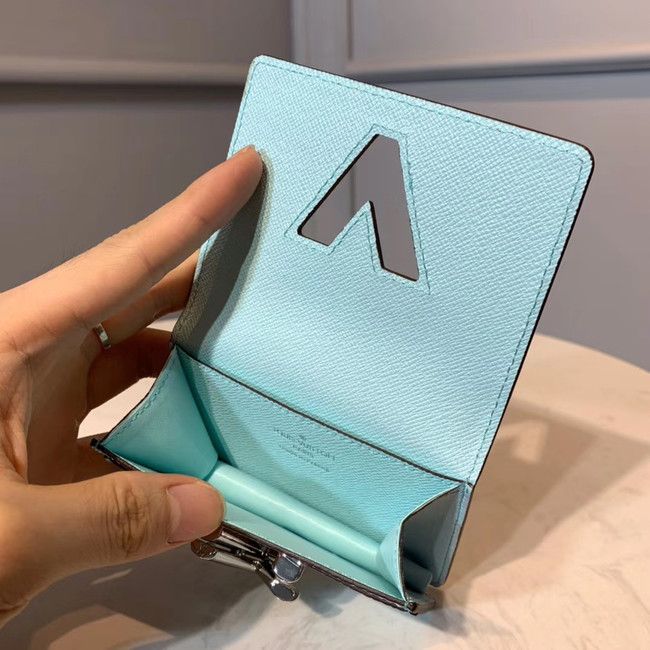 Louis Vuitton Outlet original TWIST MULTICARTES card holder M68681 sky blue