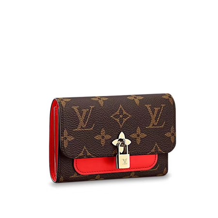 Louis Vuitton Outlet FLOWE Monogram Canvas Wallet 62578 red