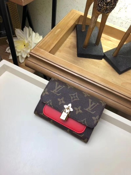 Louis Vuitton Outlet FLOWE Monogram Canvas Wallet 62578 red