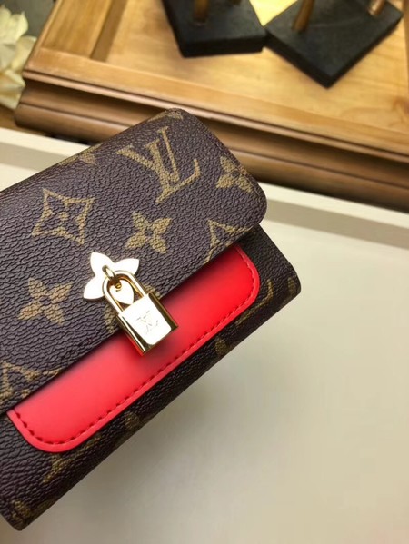 Louis Vuitton Outlet FLOWE Monogram Canvas Wallet 62578 red