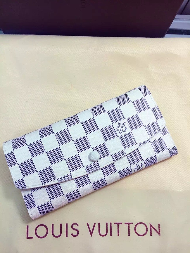 Louis Vuitton Outlet Damier Ebene Canvas Wallet 60136 White