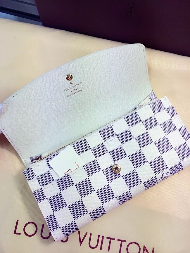 Louis Vuitton Outlet Damier Ebene Canvas Wallet 60136 White