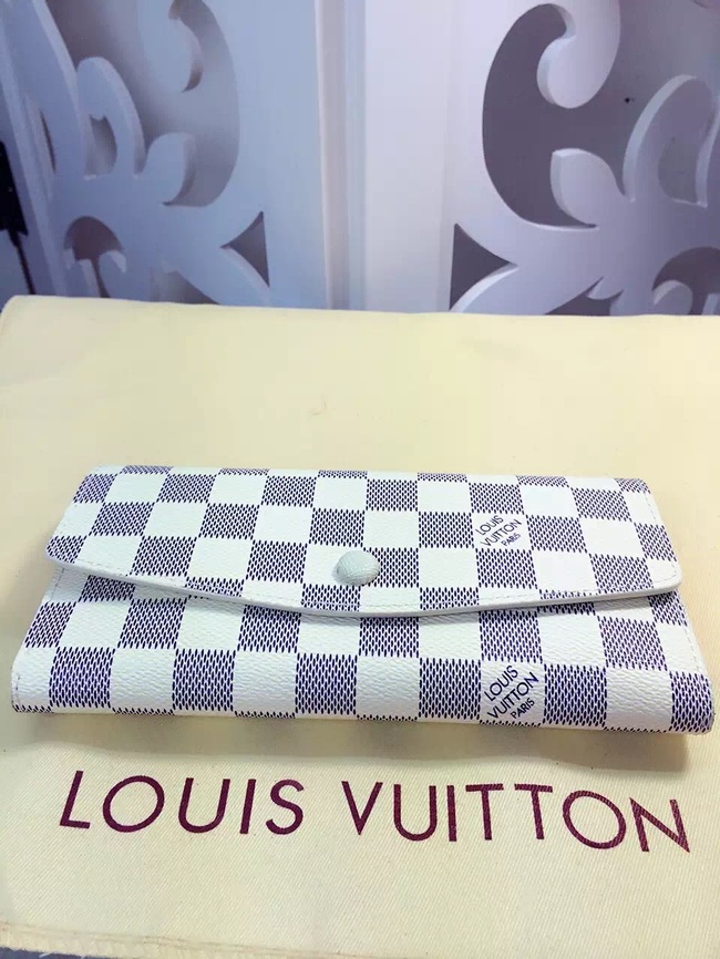 Louis Vuitton Outlet Damier Ebene Canvas Wallet 60136 White