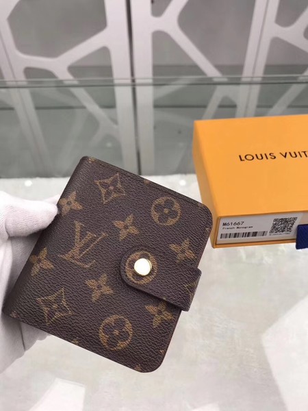 Louis Vuitton Outlet original Monogram Canvas Zipped Compact Wallet M61667