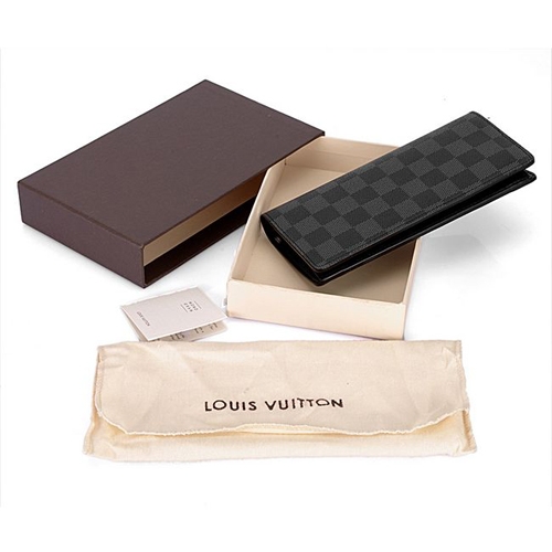 Louis Vuitton Outlet Wallet Damier Graphite Canvas Brazza N62665 Black