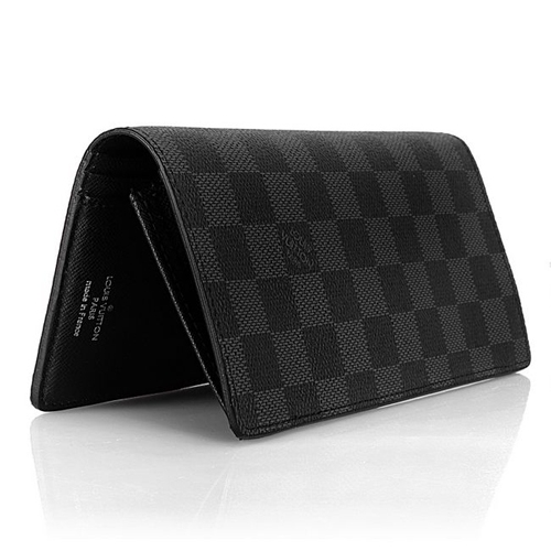 Louis Vuitton Outlet Wallet Damier Graphite Canvas Brazza N62665 Black